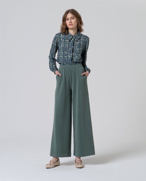Pantalón ancho modal sin cierre Azul acero SURKANA