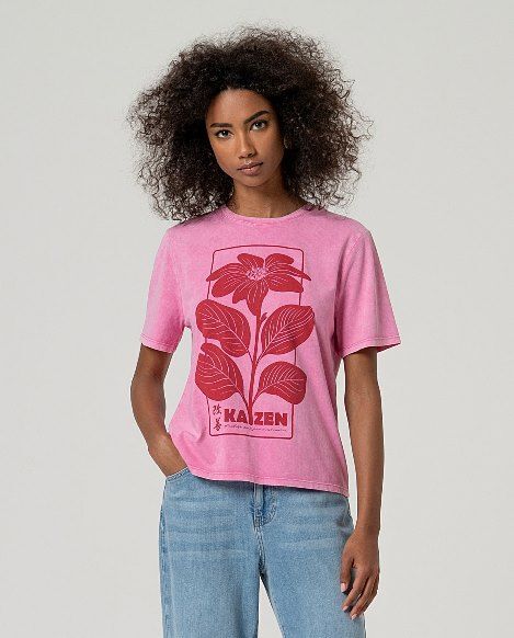 Camiseta manga corta Rosa Flor SURKANA